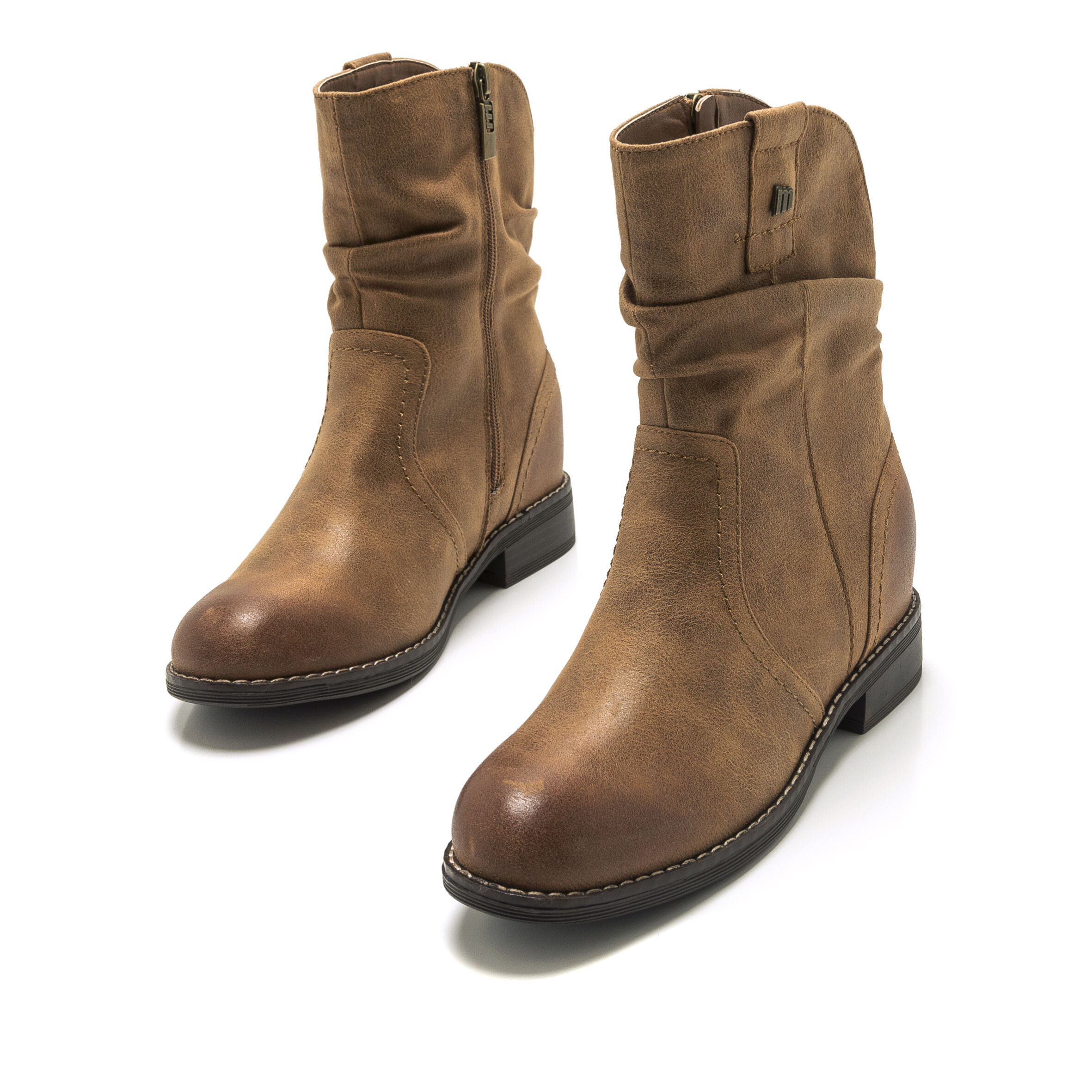 Botines bajos sales marrones mujer